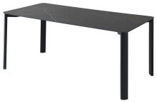 Esstisch >Lenni< in schwarz, Keramik, Metall -...