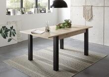 Kulissen-Esstisch >Lucas< ausziehbar, Artisan Eiche Dekor, schwarz - 140/210x76x90 (BxHxT)