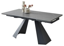 Kulissen-Esstisch >Mitch< ausziehbar, grau / schwarz, Keramik + Metall - 160/240x76x90 (BxHxT)