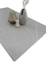 Kulissen-Esstisch >Mitch< ausziehbar, grau / schwarz, Keramik + Metall - 160/240x76x90 (BxHxT)