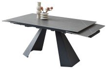 Kulissen-Esstisch >Mitch< ausziehbar, grau / schwarz, Keramik + Metall - 160/240x76x90 (BxHxT)