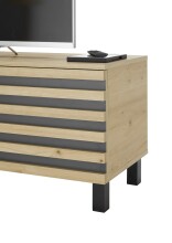 Lowboard >Ankara< 2 Türen, 1 Schublade, Artisan Eiche, schwarz - 166x44x40cm (BxHxT)