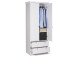 Kleiderschrank >Landsted< in Weiß - 80x200x51cm (BxHxT)