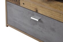 Lowboard >Gemma< 1 Klappe, 2 Fächer, Old Style dunkel, anthrazit - 120x32x38cm (BxHxT)