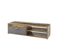 Lowboard >Gemma< 1 Klappe, 2 Fächer, Old Style dunkel, anthrazit - 120x32x38cm (BxHxT)