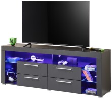 Lowboard >Goal Carbon< inkl. Beleuchtung, schwarz, Carbon-Dekor - 179x66x44cm (BxHxT)