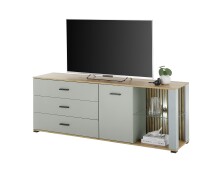 Lowboard >Narva< inkl. Beleuchtung, Evoke Eiche Dekor, salbei - 179x67x44cm (BxHxT)