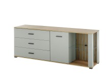 Lowboard >Narva< inkl. Beleuchtung, Evoke Eiche Dekor, salbei - 179x67x44cm (BxHxT)