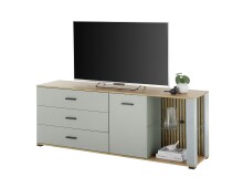 Lowboard >Narva< inkl. Beleuchtung, Evoke Eiche Dekor, salbei - 179x67x44cm (BxHxT)