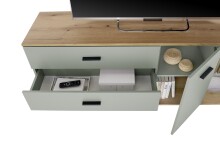 Lowboard >Narva< inkl. Beleuchtung, Evoke Eiche Dekor, salbei - 179x67x44cm (BxHxT)