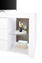 Lowboard >Rosalie< inkl. Beleuchtung, weiß, Evoke Eiche Dekor - 179x67x44cm (BxHxT)