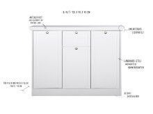Sideboard >Landsted< in Weiß - 120x90x40cm (BxHxT)