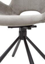 Armlehnstuhl >Anneli< (2er Set) drehbar, Cord grau, Gestell schwarz - 45x82x47,5 (BxHxT)