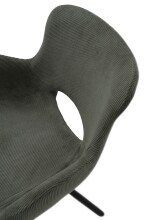 Armlehnstuhl >Anneli< (2er Set) drehbar, Cord grün, schwarz - 45x82x47,5 (BxHxT)