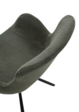 Armlehnstuhl >Anneli< (2er Set) drehbar, Cord grün, schwarz - 45x82x47,5 (BxHxT)