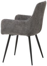 4-Fußstuhl >Ava< (2er Set) Armlehnen, Federkern, grau, schwarz - 55x88x46 (BxHxT)