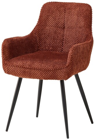 4-Fußstuhl >Ava< (2er Set) Armlehnen, Federkern, rost, schwarz - 55x88x46 (BxHxT)