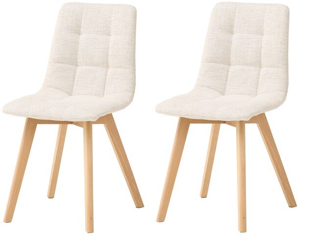 4-Fußstuhl >Belana< (2er Set) in beige, Buche - 55x89x46 (BxHxT)