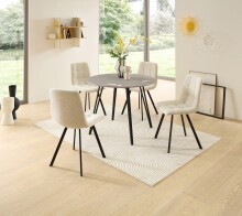 4-Fußstuhl >Bonny< (4er Set) in beige, schwarz - 55x89x46 (BxHxT)