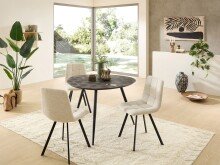 4-Fußstuhl >Bonny< (4er Set) in beige, schwarz - 55x89x46 (BxHxT)