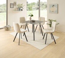 4-Fußstuhl >Bonny< (4er Set) in beige, schwarz - 55x89x46 (BxHxT)