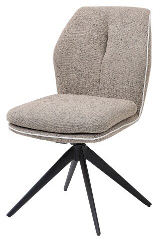 4-Fußstuhl >Enja< (2er Set) drehbar, taupe, schwarz - 50x92x65 (BxHxT)