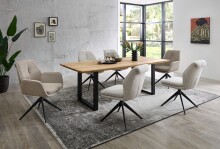 Armlehnstuhl >Enja< (2er Set) drehbar, taupe, schwarz - 64x92x65 (BxHxT)