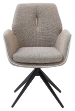 Armlehnstuhl >Enja< (2er Set) drehbar, taupe, schwarz - 64x92x65 (BxHxT)