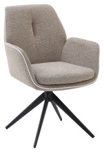 Armlehnstuhl >Enja< (2er Set) drehbar, taupe, schwarz - 64x92x65 (BxHxT)