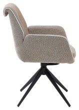 Armlehnstuhl >Enja< (2er Set) drehbar, taupe, schwarz - 64x92x65 (BxHxT)