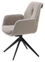 Armlehnstuhl >Enja< (2er Set) drehbar, taupe, schwarz - 64x92x65 (BxHxT)
