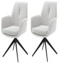 Armlehnstuhl >Enja< (2er Set) drehbar, beige, schwarz - 64x92x65 (BxHxT)