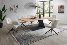 Armlehnstuhl >Enja< (2er Set) drehbar, beige, schwarz - 64x92x65 (BxHxT)
