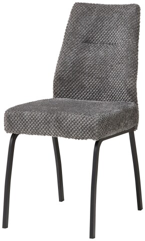 4-Fußstuhl >Jane< (2er Set) Federkern, grau, schwarz - 43x88x45 (BxHxT)