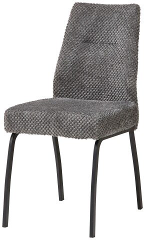 4-Fußstuhl >Jane< (2er Set) Federkern, grau, schwarz - 43x88x45 (BxHxT)