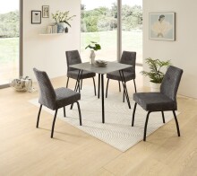 4-Fußstuhl >Jane< (2er Set) Federkern, grau, schwarz - 43x88x45 (BxHxT)