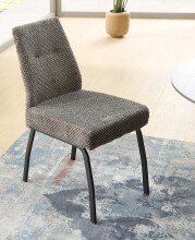 4-Fußstuhl >Jane< (2er Set) Federkern, grau, schwarz - 43x88x45 (BxHxT)