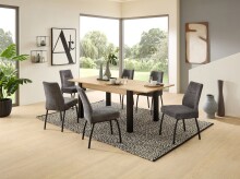 4-Fußstuhl >Jane< (2er Set) Federkern, grau, schwarz - 43x88x45 (BxHxT)