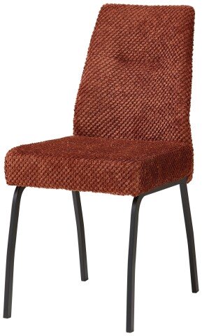 4-Fußstuhl >Jane< (2er Set) Federkern, rost, schwarz - 43x88x45 (BxHxT)