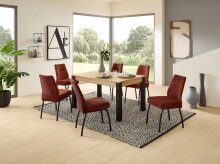 4-Fußstuhl >Jane< (2er Set) Federkern, rost, schwarz - 43x88x45 (BxHxT)