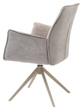 Armlehnstuhl >Kayla< (2er Set) drehbar, Bouclestoffbezug taupe, beige - 62x60x92 (BxHxT)