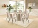 4-Fußstuhl >Lara< (4er Set) Bouclestoffbezug hellgrau, schwarz - 60x85x44 (BxHxT)