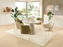 4-Fußstuhl >Lissi< (2er Set) Armlehnen, beige, creme - 60x84x55 (BxHxT)