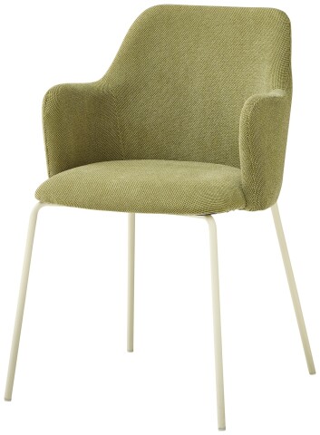 4-Fußstuhl >Lissi< (2er Set) Armlehnen, grün, creme - 60x84x55 (BxHxT)