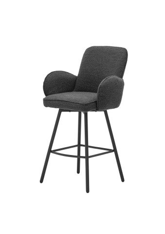 Barhocker >Malia< (2er Set) drehbar, Armlehnen, grau, schwarz - 55x103x61 (BxHxT)