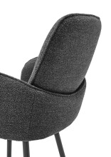 Barhocker >Malia< (2er Set) drehbar, Armlehnen, grau, schwarz - 55x103x61 (BxHxT)