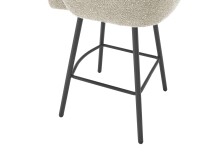 Barhocker >Malia< (2er Set) drehbar, Armlehnen, beige, schwarz - 55x103x61 (BxHxT)