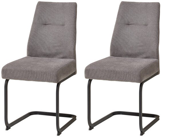 Freischwinger >Maren< (2er Set) Federkern, grau, schwarz - 43x87x55 (BxHxT)