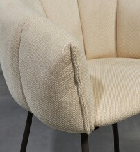 Armlehnstuhl >Pina< (2er Set) in beige, schwarz - 70x78x63 (BxHxT)