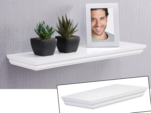 Wandboard >Landsted< in Weiß - 80x3,8x19,5cm (BxHxT)